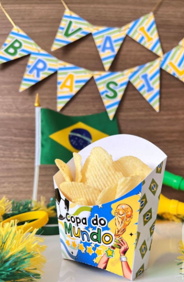 Caixa de pipoca + bandeirola
